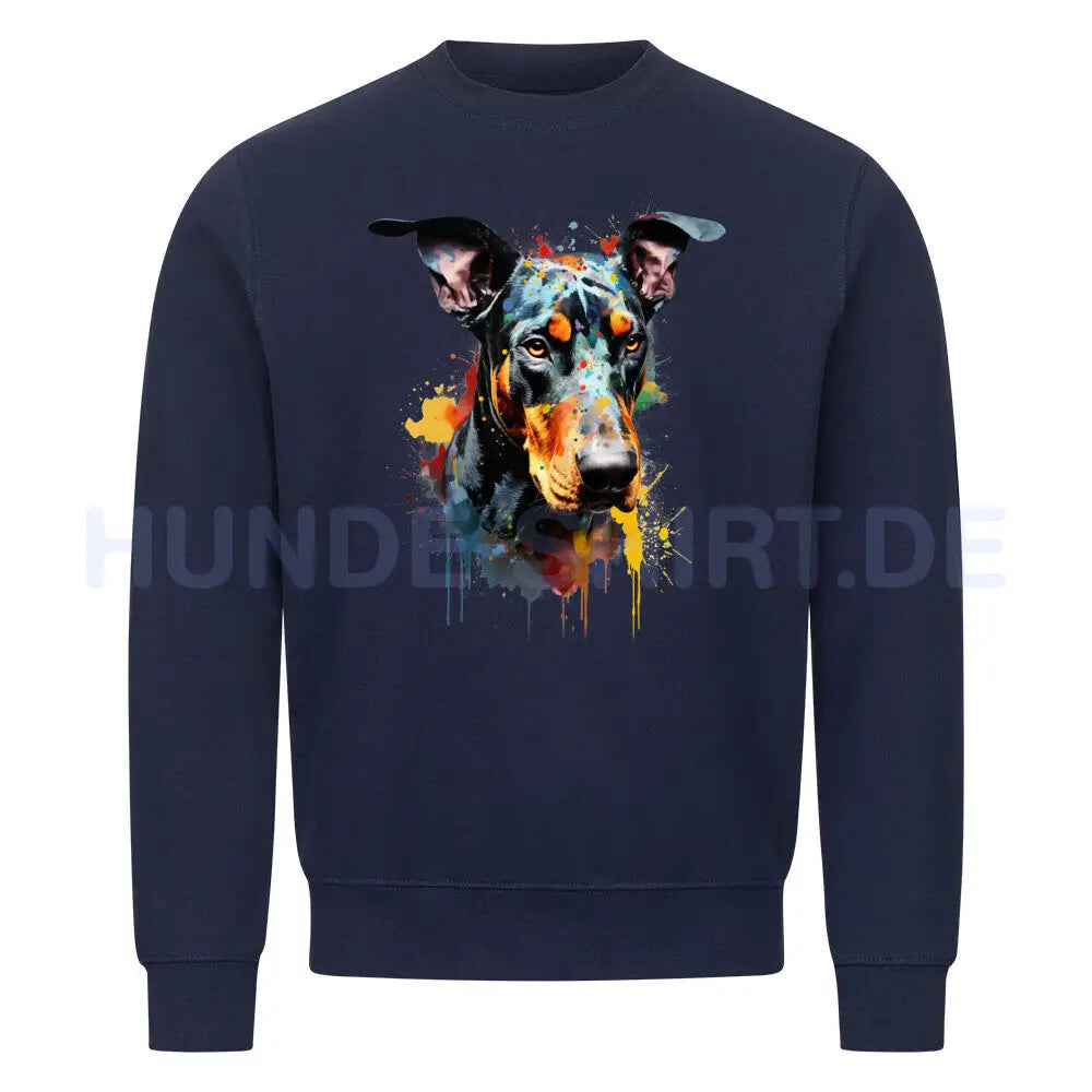 Premium Sweatshirt "Dobermann Paint" Navy Blue – hunde-shirt.de