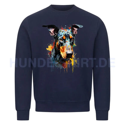 Premium Sweatshirt "Dobermann Paint" Navy Blue – hunde-shirt.de