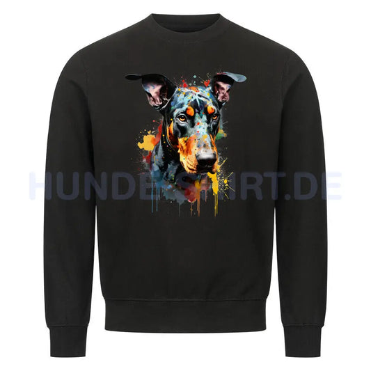 Premium Sweatshirt "Dobermann Paint" Schwarz – hunde-shirt.de