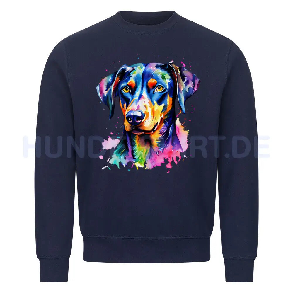 Premium Sweatshirt "Dobermann - Splash" Navy Blue – hunde-shirt.de