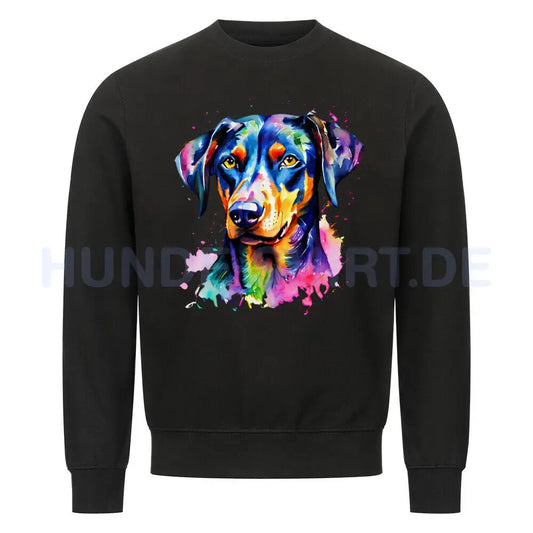 Premium Sweatshirt "Dobermann - Splash" Schwarz – hunde-shirt.de