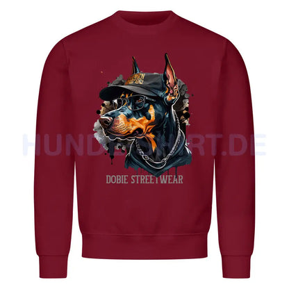 Premium Sweatshirt "Dobermann - Streetwear" Burgunder – hunde-shirt.de