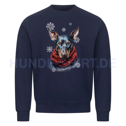 Premium Sweatshirt "Dobermann Winter 2" Navy Blue – hunde-shirt.de