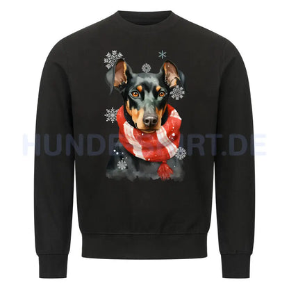 Premium Sweatshirt "Dobermann Winter" Schwarz – hunde-shirt.de