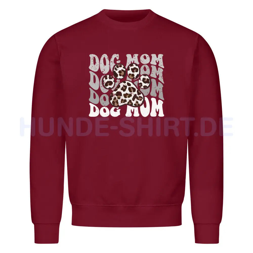 Premium Sweatshirt "Dog MOM Paw" Burgunder – hunde-shirt.de