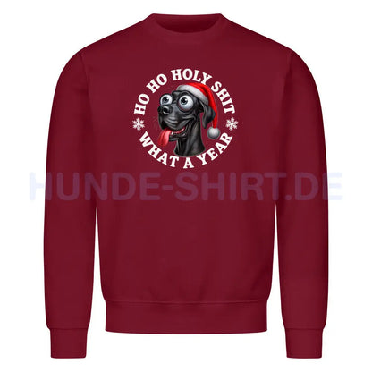 Premium Sweatshirt "Dogge - HO HO..." Burgunder – hunde-shirt.de