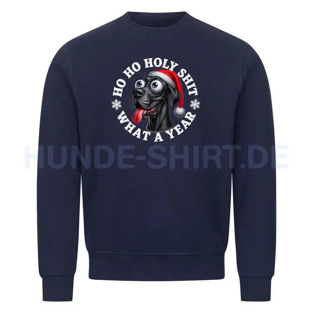 Premium Sweatshirt "Dogge - HO HO..." Navy Blue – hunde-shirt.de