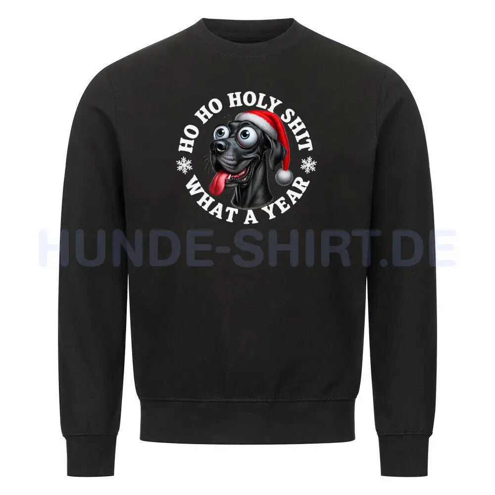 Premium Sweatshirt "Dogge - HO HO..." Schwarz – hunde-shirt.de