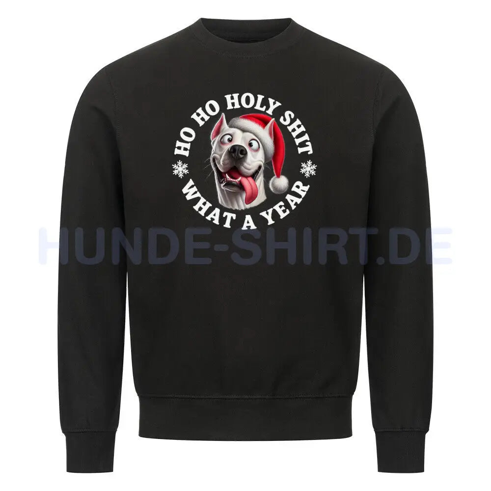 Premium Sweatshirt "Dogo Argentino - HO HO..." Schwarz – hunde-shirt.de