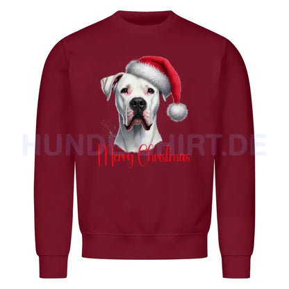 Premium Sweatshirt "Dogo Argentino - Merry Christmas" Burgunder – hunde-shirt.de