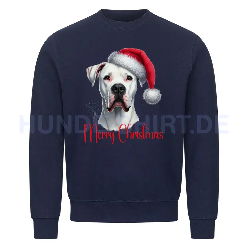 Premium Sweatshirt "Dogo Argentino - Merry Christmas" Navy Blue – hunde-shirt.de