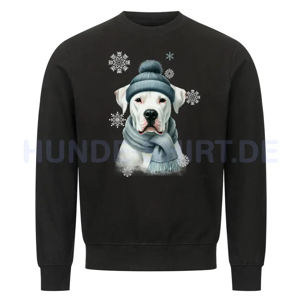 Premium Sweatshirt "Dogo Argentino Winter" Schwarz – hunde-shirt.de