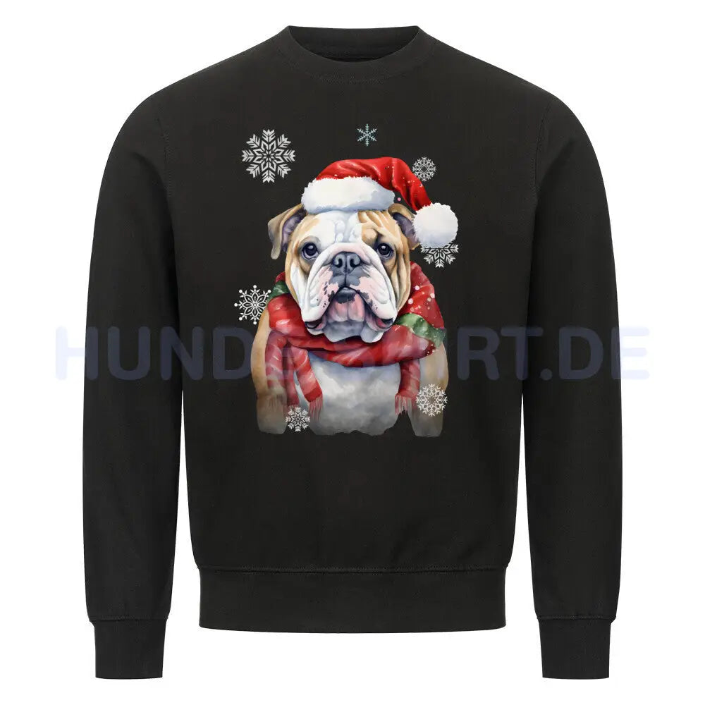 Premium Sweatshirt "English Bulldog Christmas" Schwarz – hunde-shirt.de