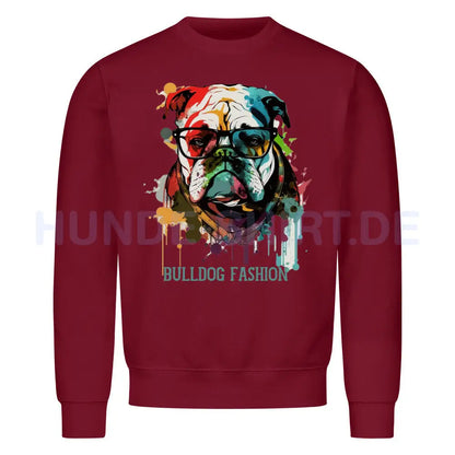 Premium Sweatshirt "English Bulldog - Fashion" Burgunder – hunde-shirt.de