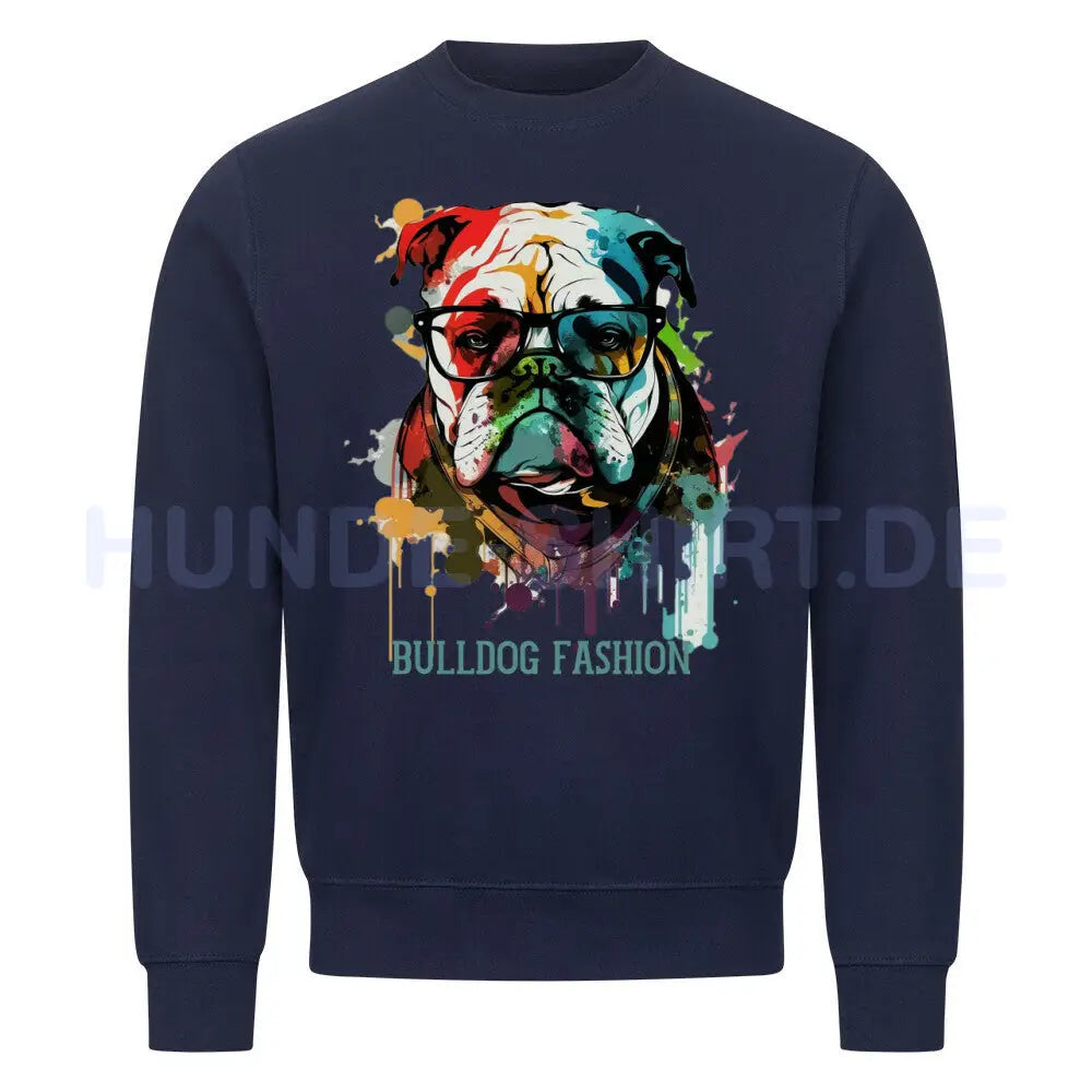 Premium Sweatshirt "English Bulldog - Fashion" Navy Blue – hunde-shirt.de