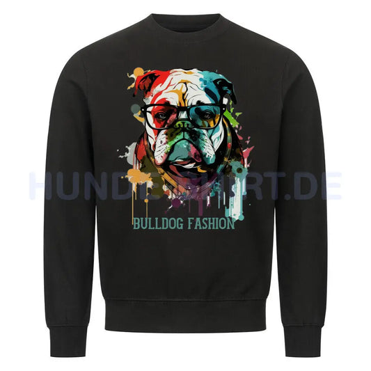 Premium Sweatshirt "English Bulldog - Fashion" Schwarz – hunde-shirt.de