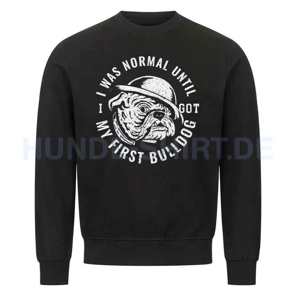 Premium Sweatshirt "English Bulldog - My first Bulldog" Schwarz – hunde-shirt.de