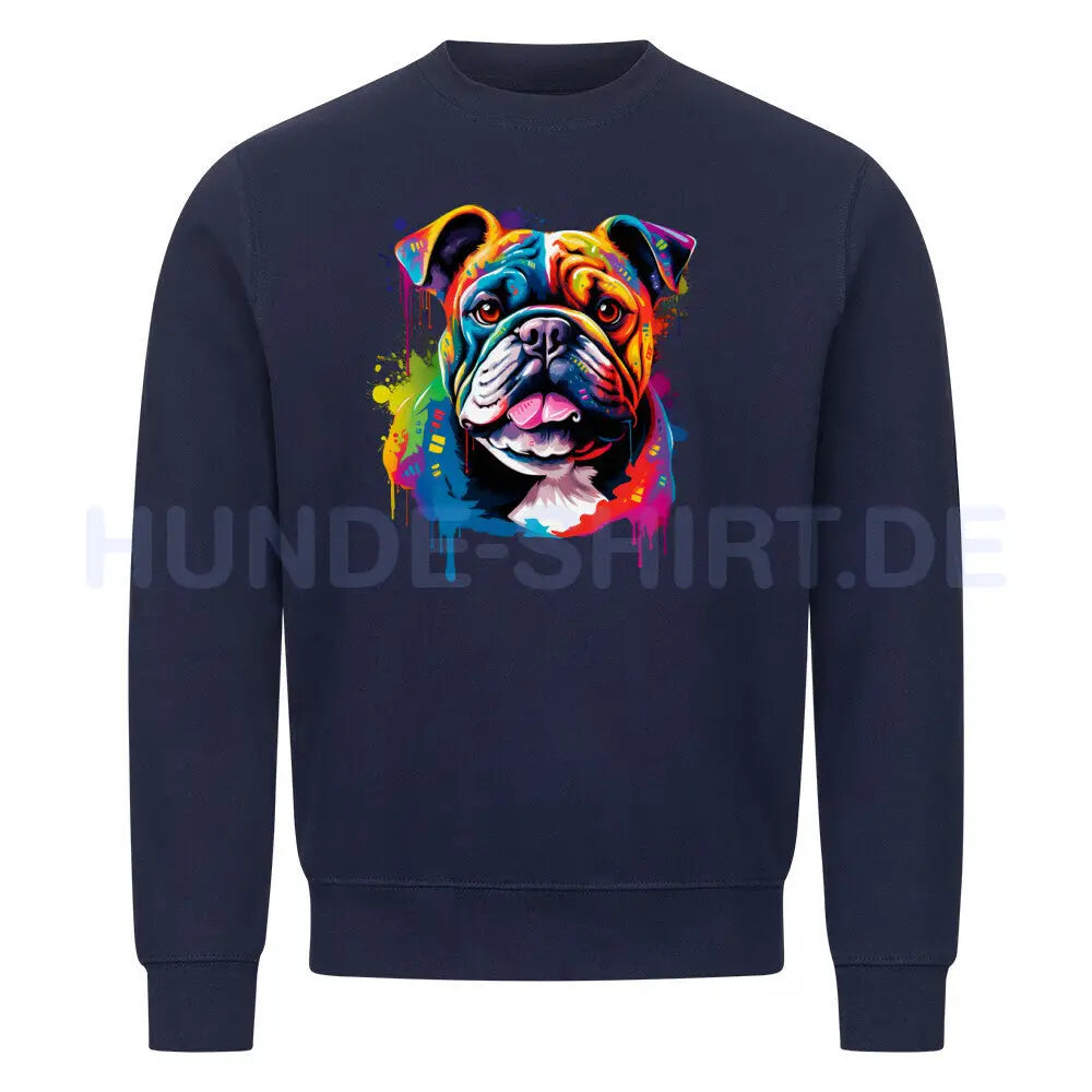 Premium Sweatshirt "English Bulldog Paint" Navy Blue – hunde-shirt.de