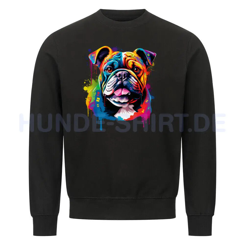 Premium Sweatshirt "English Bulldog Paint" Schwarz – hunde-shirt.de