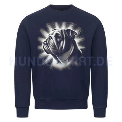 Premium Sweatshirt "English Bulldog - Shine" Navy Blue – hunde-shirt.de