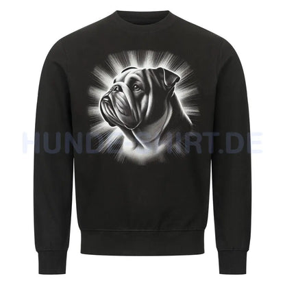 Premium Sweatshirt "English Bulldog - Shine" Schwarz – hunde-shirt.de