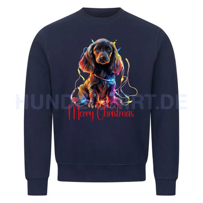 Premium Sweatshirt "English Cocker - Funny Christmas" Navy Blue – hunde-shirt.de