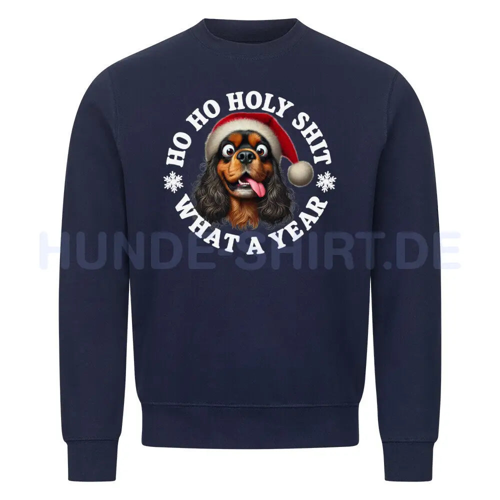 Premium Sweatshirt "English Cocker - HO HO..." Navy Blue – hunde-shirt.de