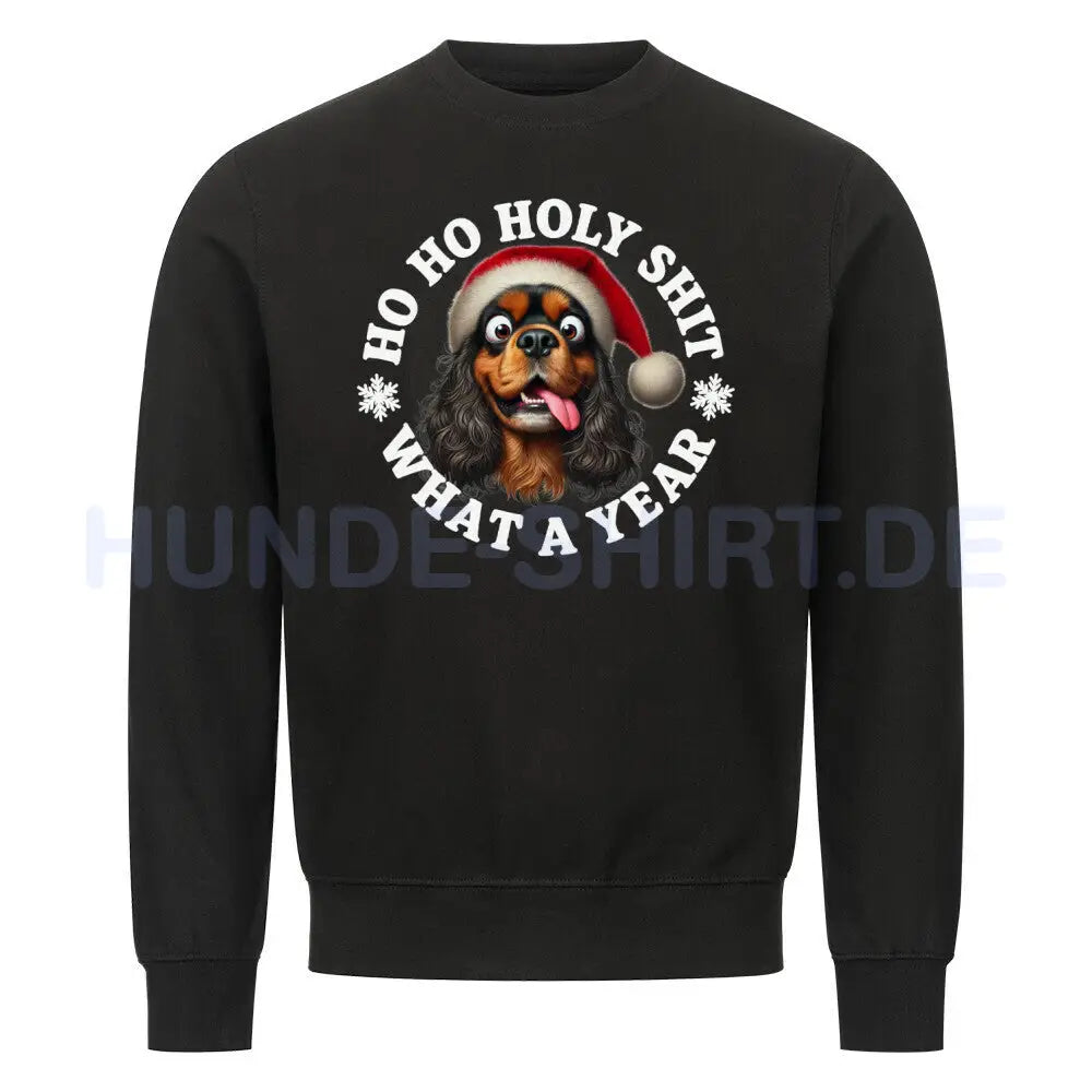 Premium Sweatshirt "English Cocker - HO HO..." Schwarz – hunde-shirt.de