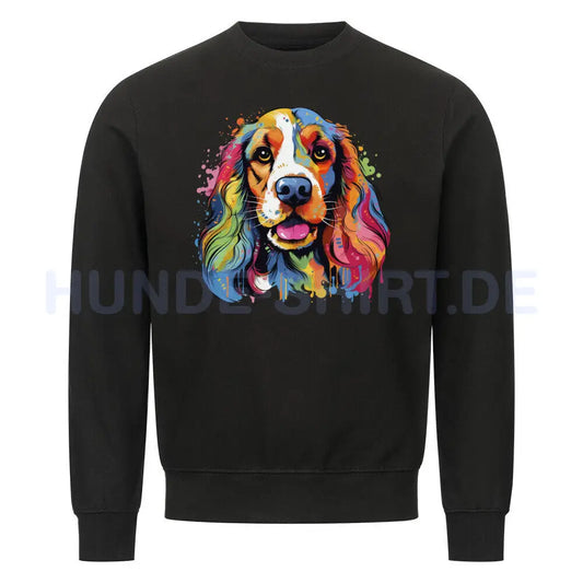 Premium Sweatshirt "English Cocker - Splash" Schwarz – hunde-shirt.de