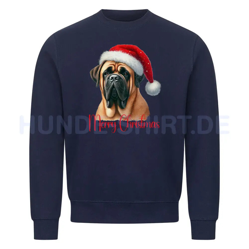 Premium Sweatshirt "English Mastiff - Merry Christmas" Navy Blue – hunde-shirt.de