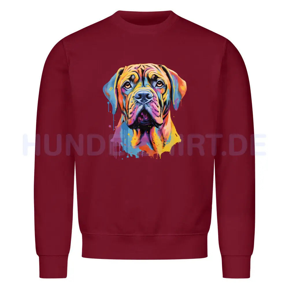 Premium Sweatshirt "English Mastiff - Paint" Burgunder – hunde-shirt.de