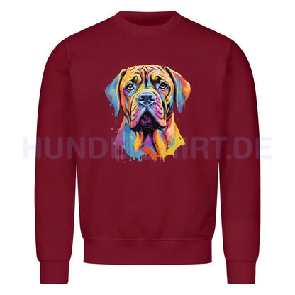 Premium Sweatshirt "English Mastiff - Paint" Burgunder – hunde-shirt.de