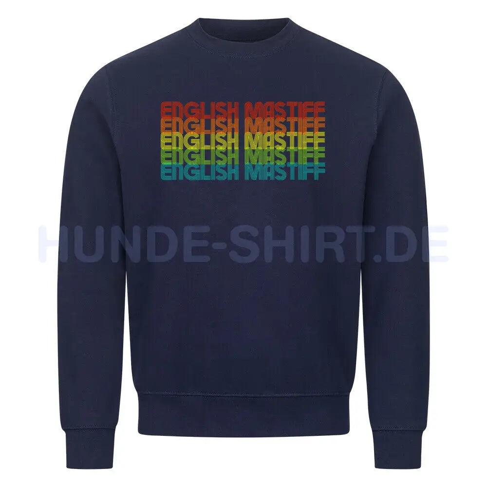 Premium Sweatshirt "English Mastiff - RETRO" Navy Blue – hunde-shirt.de