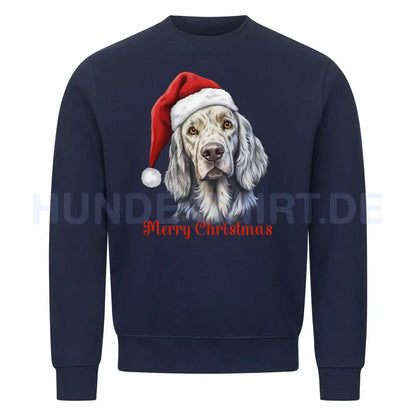 Premium Sweatshirt "English Setter - Merry Christmas" Navy Blue – hunde-shirt.de