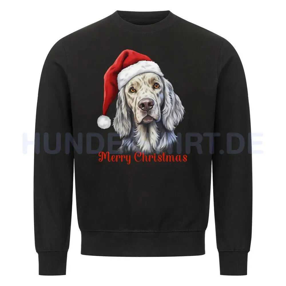 Premium Sweatshirt "English Setter - Merry Christmas" Schwarz – hunde-shirt.de