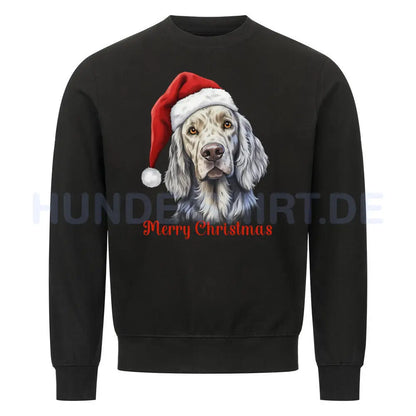 Premium Sweatshirt "English Setter - Merry Christmas" Schwarz – hunde-shirt.de