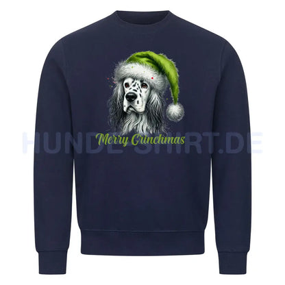 Premium Sweatshirt "English Setter - Merry Grinchmas" Navy Blue – hunde-shirt.de