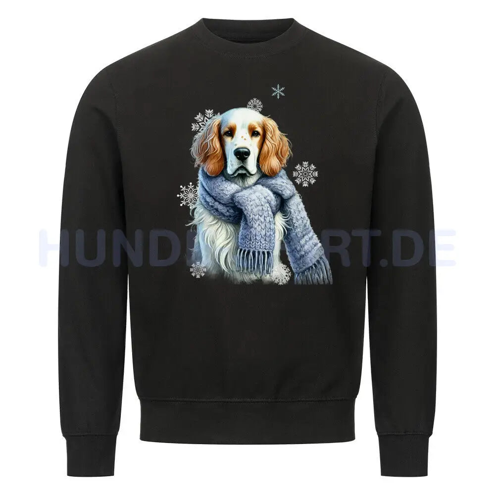 Premium Sweatshirt "English Setter Winter" Schwarz – hunde-shirt.de