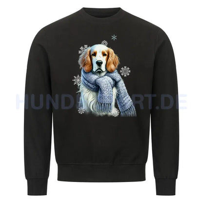 Premium Sweatshirt "English Setter Winter" Schwarz – hunde-shirt.de