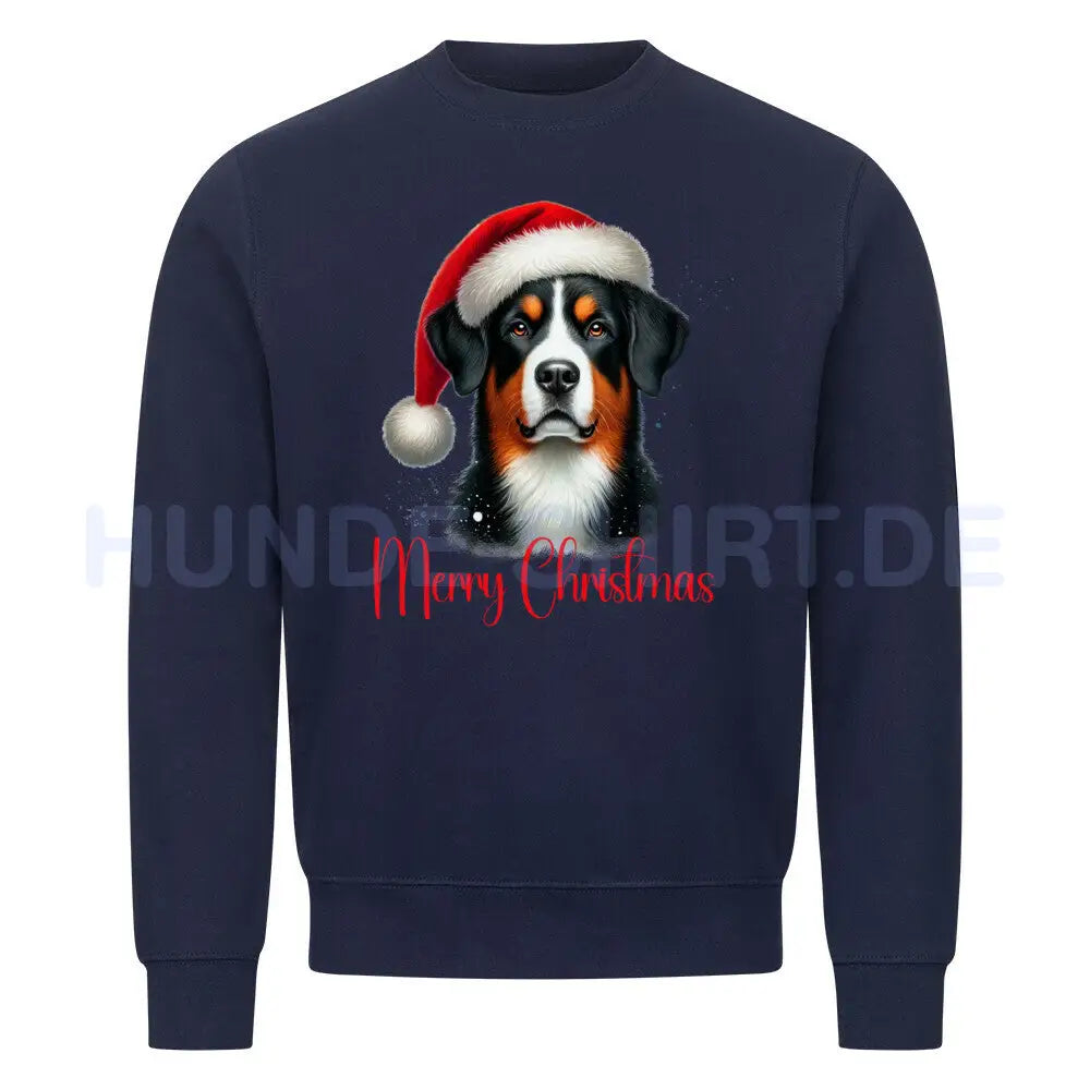 Premium Sweatshirt "Entlebucher Sennenhund - Merry Christmas" Navy Blue – hunde-shirt.de