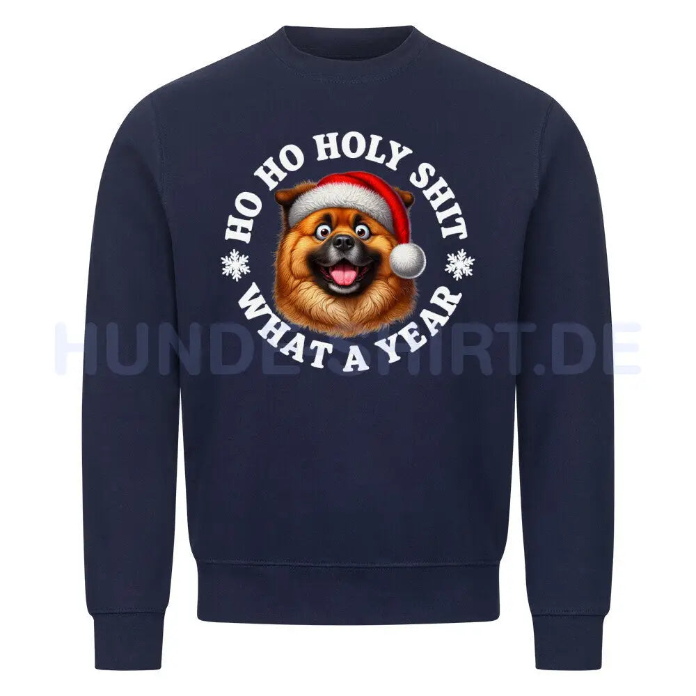 Premium Sweatshirt "Eurasier - HO HO..." Navy Blue – hunde-shirt.de