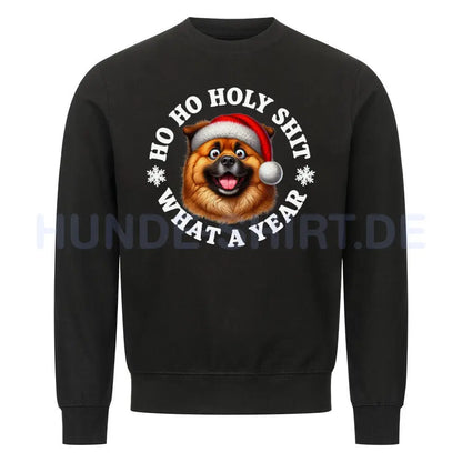 Premium Sweatshirt "Eurasier - HO HO..." Schwarz – hunde-shirt.de