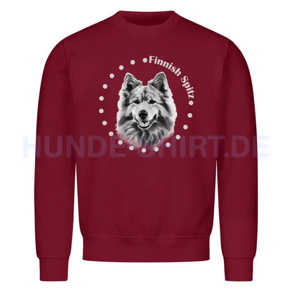 Premium Sweatshirt "Finnischer Spitz - Breed" Burgunder – hunde-shirt.de