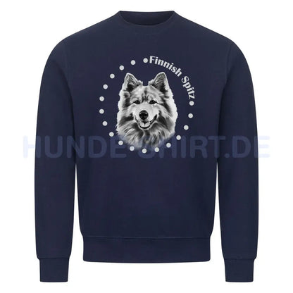 Premium Sweatshirt "Finnischer Spitz - Breed" Navy Blue – hunde-shirt.de