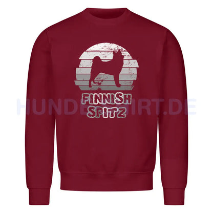 Premium Sweatshirt "Finnischer Spitz - Shadow" Burgunder – hunde-shirt.de