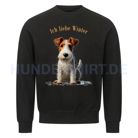 Premium Sweatshirt "Foxterrier ( Drahthaar ) - Ich liebe..." Schwarz – hunde-shirt.de