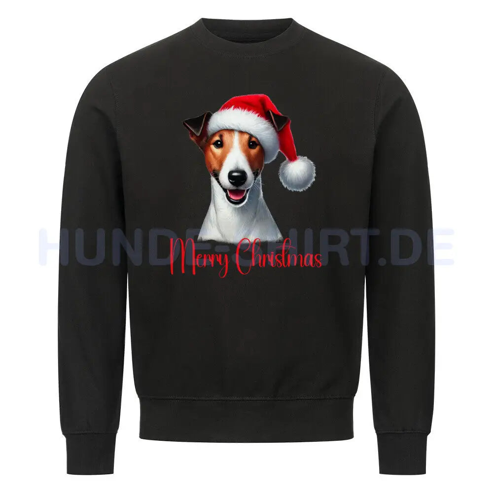 Premium Sweatshirt "Foxterrier ( Glatthaar ) - Merry Christmas" Schwarz – hunde-shirt.de