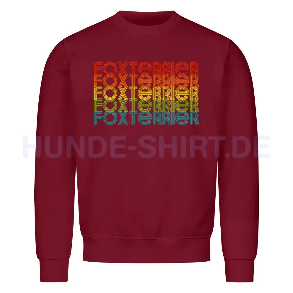 Premium Sweatshirt "Foxterrier - RETRO" Burgunder – hunde-shirt.de