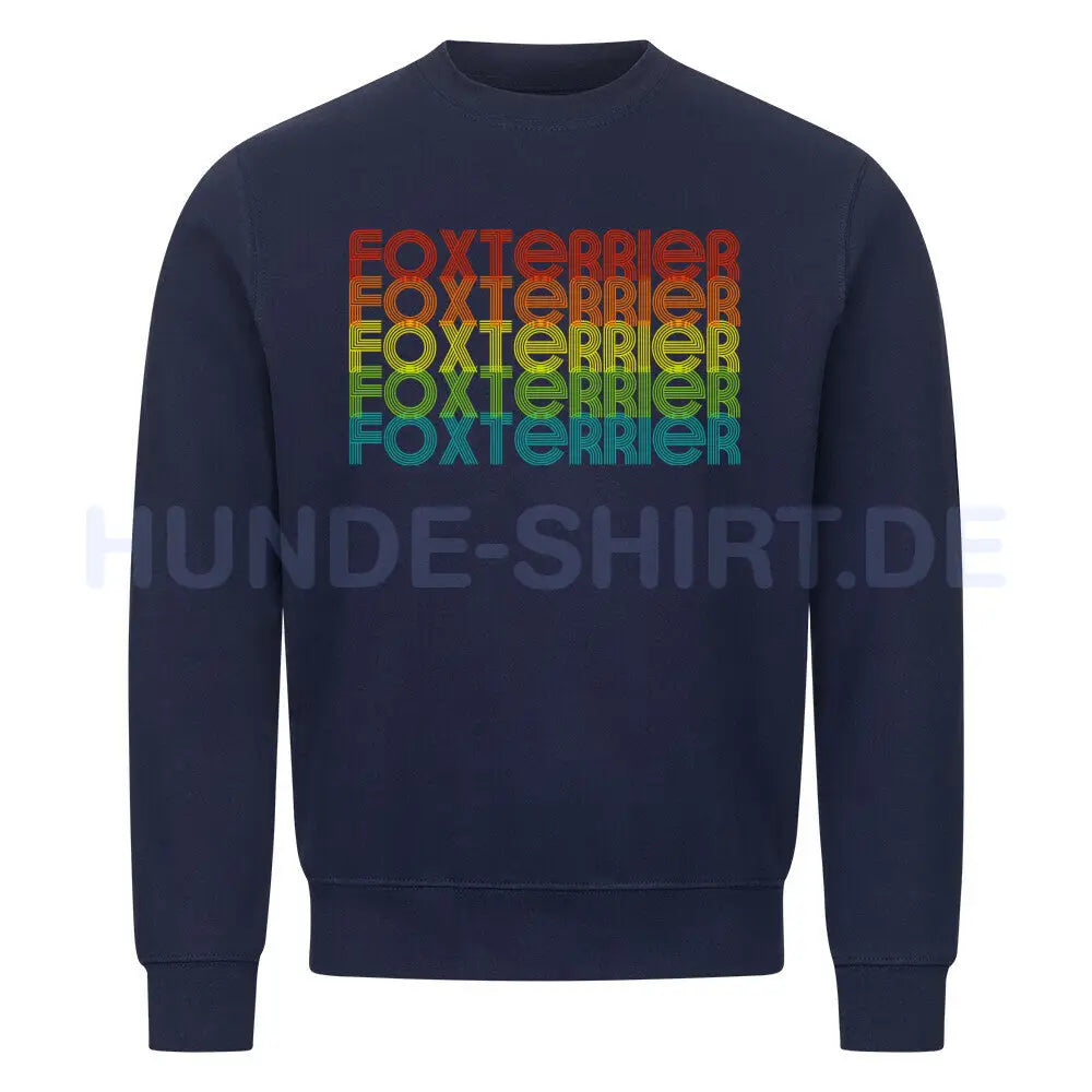 Premium Sweatshirt "Foxterrier - RETRO" Navy Blue – hunde-shirt.de