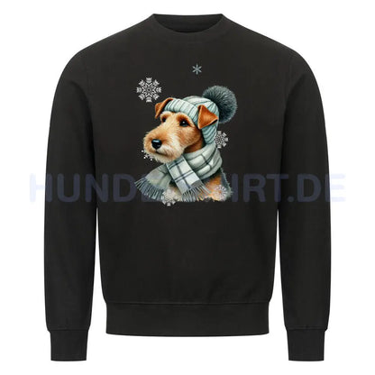 Premium Sweatshirt "Foxterrier Winter" Schwarz – hunde-shirt.de